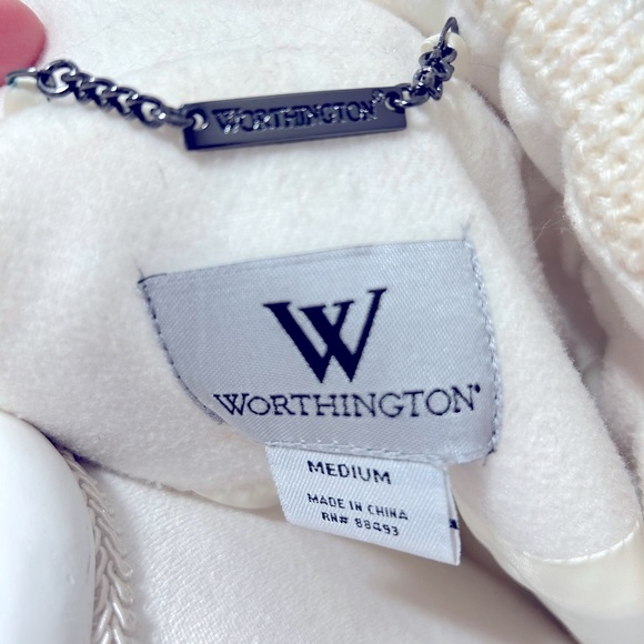 Worthington coat double breasted white/ light cream color. - Picture 3 of 6